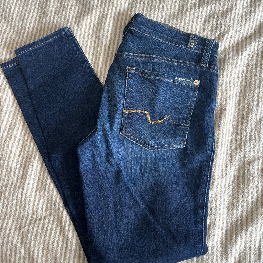 7 For All Mankind Guenevere Ankle Skinny Distressed Jeans